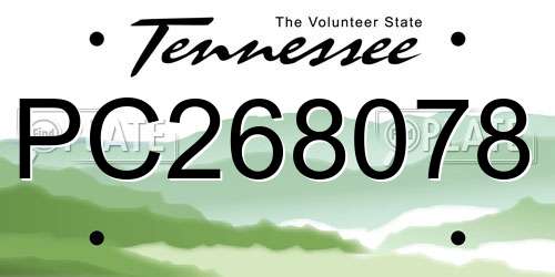 PC268078 Tennessee License Plate