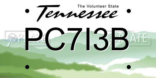 PC7I3B Tennessee License Plate