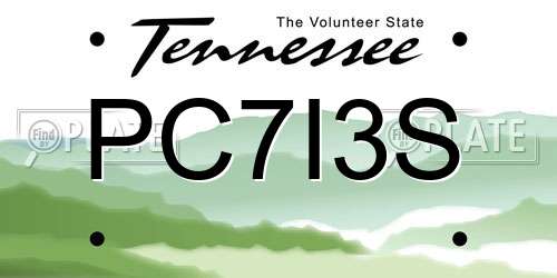 PC7I3S Tennessee License Plate