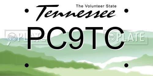 PC9TC Tennessee License Plate