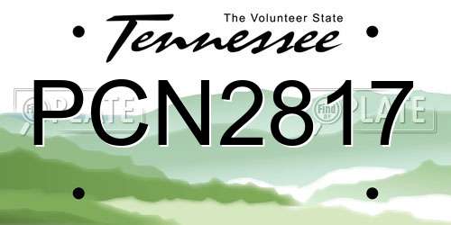 PCN2817 Tennessee License Plate