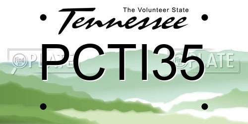 PCTI35 Tennessee License Plate