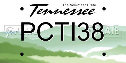PCTI38 Tennessee License Plate
