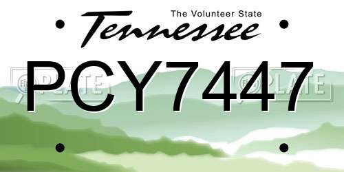 PCY7447 Tennessee License Plate