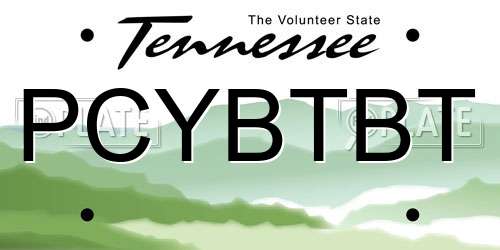 PCYBTBT Tennessee License Plate