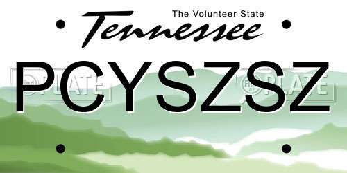 PCYSZSZ Tennessee License Plate