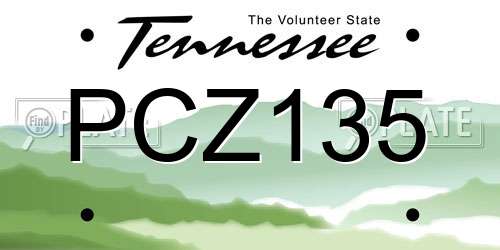 PCZ135 Tennessee License Plate