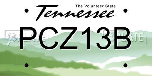 PCZ13B Tennessee License Plate