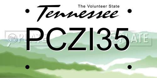 PCZI35 Tennessee License Plate