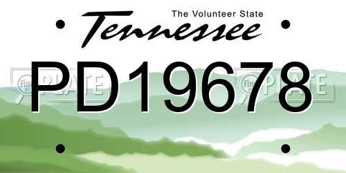 PD19678 Tennessee License Plate
