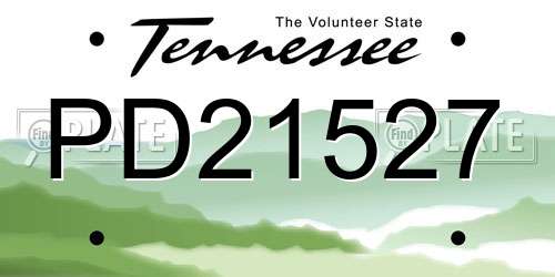 PD21527 Tennessee License Plate