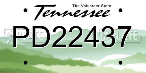 PD22437 Tennessee License Plate