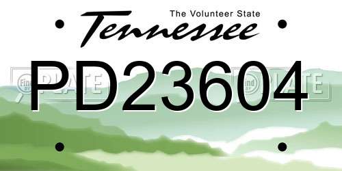PD23604 Tennessee License Plate