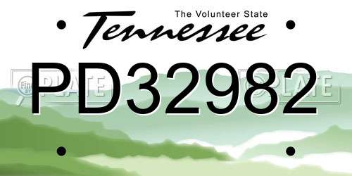 PD32982 Tennessee License Plate