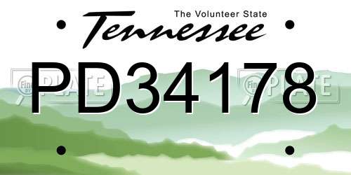PD34178 Tennessee License Plate