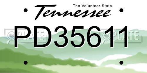 PD35611 Tennessee License Plate