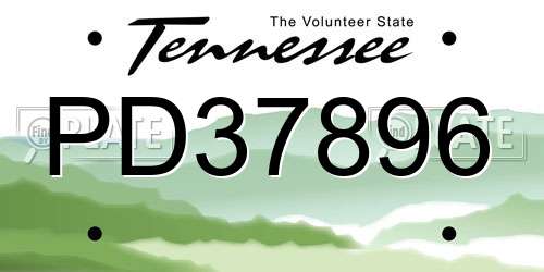 PD37896 Tennessee License Plate
