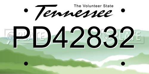 PD42832 Tennessee License Plate