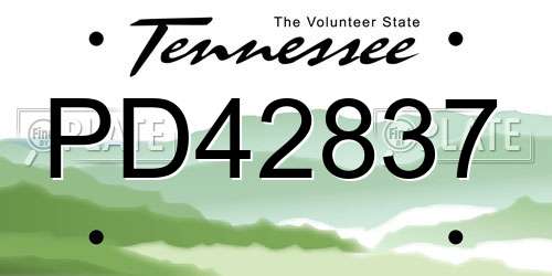 PD42837 Tennessee License Plate