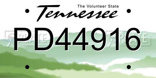 PD44916 Tennessee License Plate