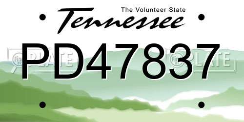 PD47837 Tennessee License Plate