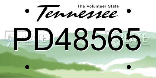 PD48565 Tennessee License Plate