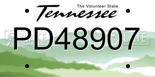 PD48907 Tennessee License Plate