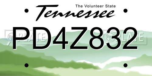 PD4Z832 Tennessee License Plate