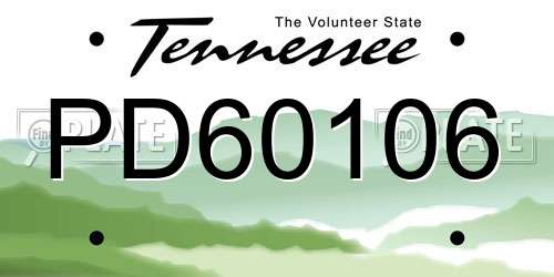 PD60106 Tennessee License Plate