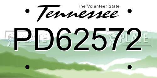 PD62572 Tennessee License Plate