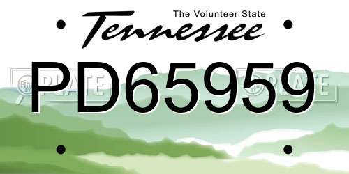 PD65959 Tennessee License Plate