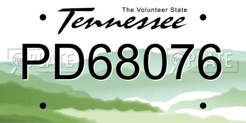 PD68076 Tennessee License Plate
