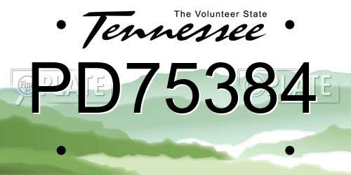 PD75384 Tennessee License Plate