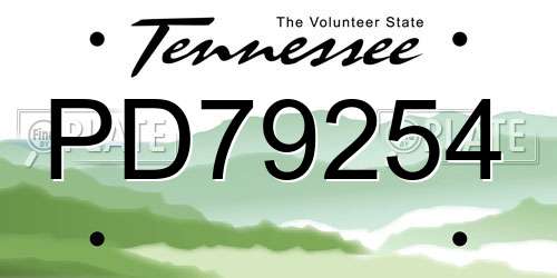PD79254 Tennessee License Plate