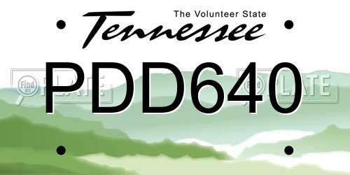 PDD640 Tennessee License Plate