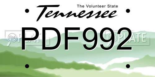 PDF992 Tennessee License Plate