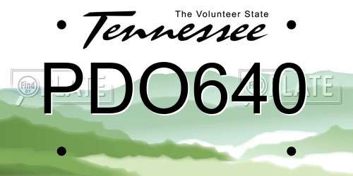 PDO640 Tennessee License Plate