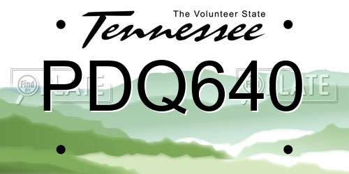 PDQ640 Tennessee License Plate