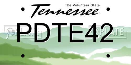 PDTE42 Tennessee License Plate