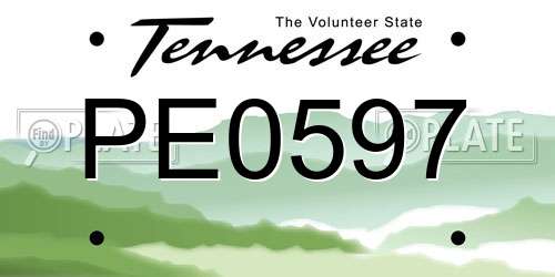 PE0597 Tennessee License Plate