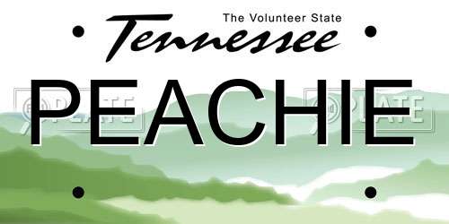 PEACHIE Tennessee License Plate