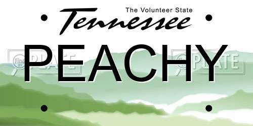 PEACHY Tennessee License Plate