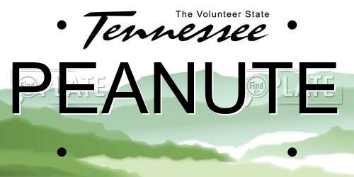 PEANUTE Tennessee License Plate