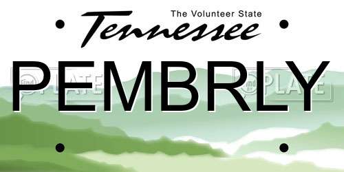 PEMBRLY Tennessee License Plate