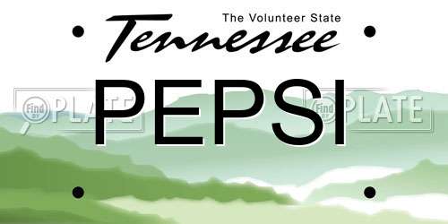 PEPSI Tennessee License Plate