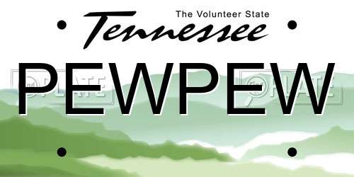 PEWPEW Tennessee License Plate