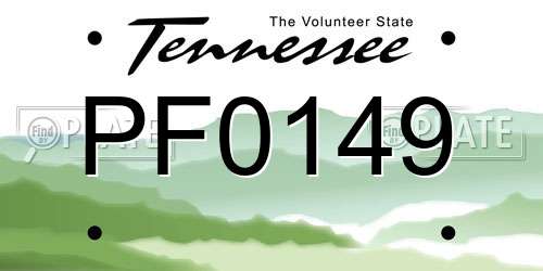 PF0149 Tennessee License Plate