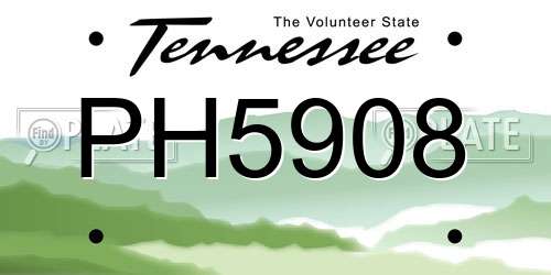 PH5908 Tennessee License Plate