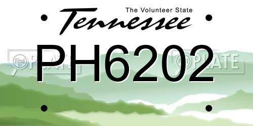 PH6202 Tennessee License Plate