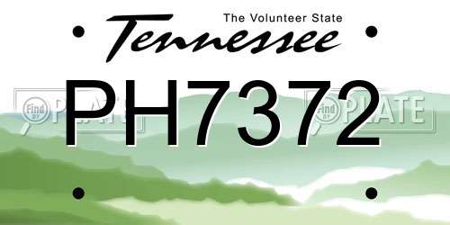 PH7372 Tennessee License Plate